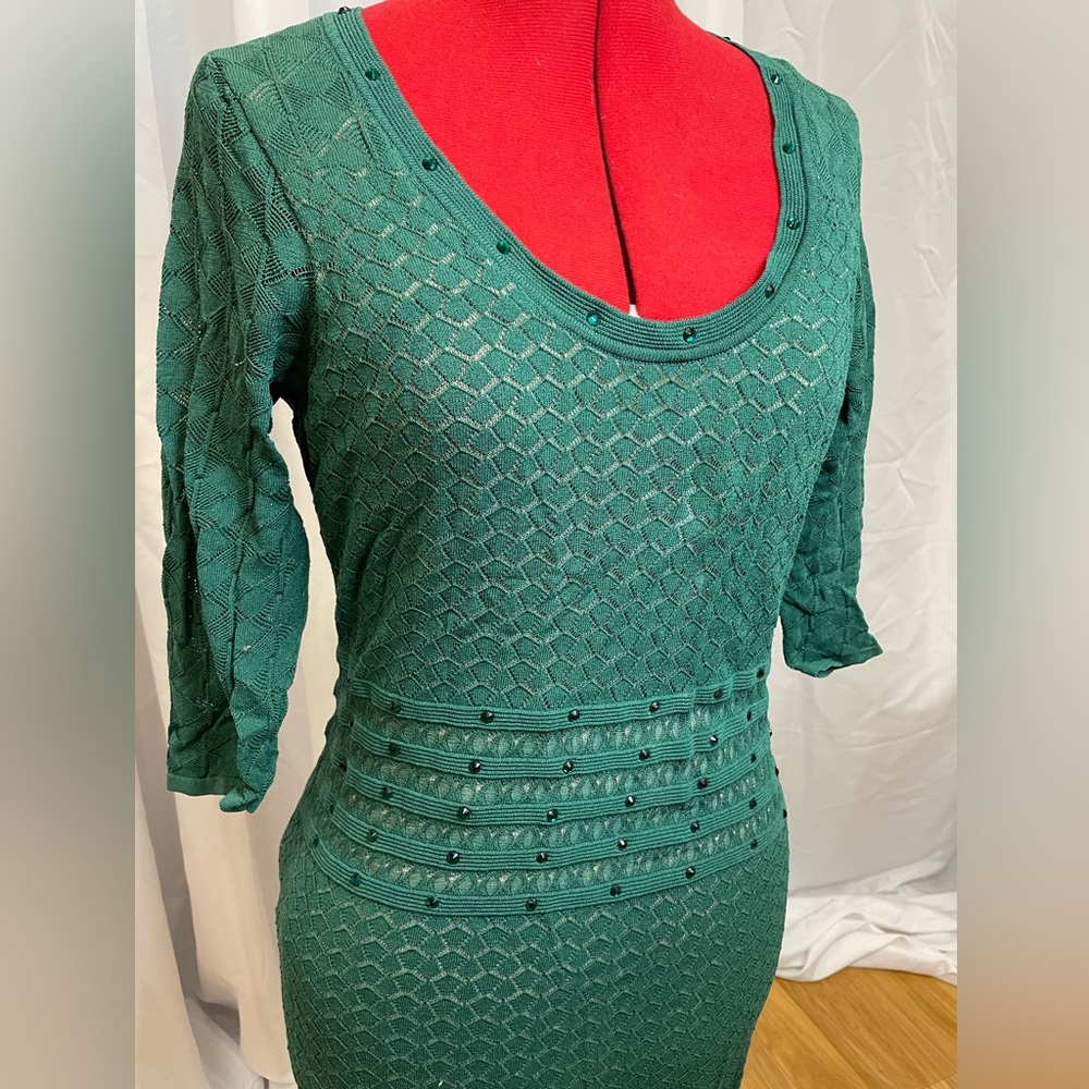 VENUS Emerald Green Knitted Stretch Dress size XL